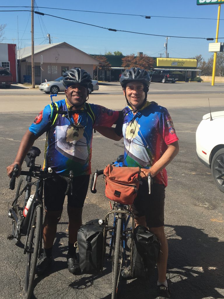 My good friend and fellow cycling enthusiast Sam Cook. I was honored to see Sam wearing the tour jersey!